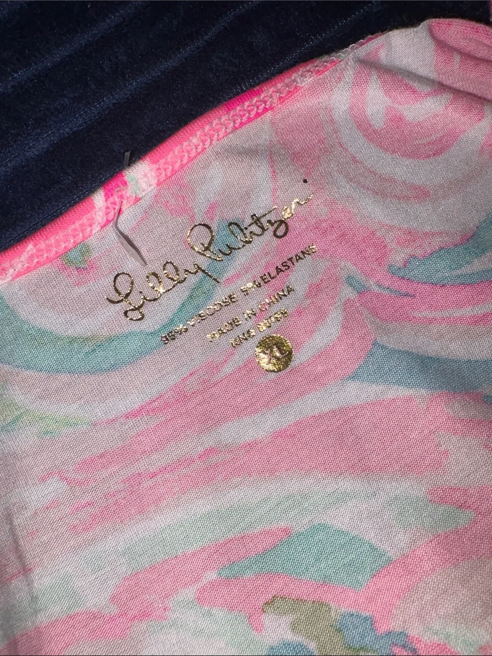 Lilly Pulitzer Pink Aqua Green White Swirl Tank - Picture 4 of 4